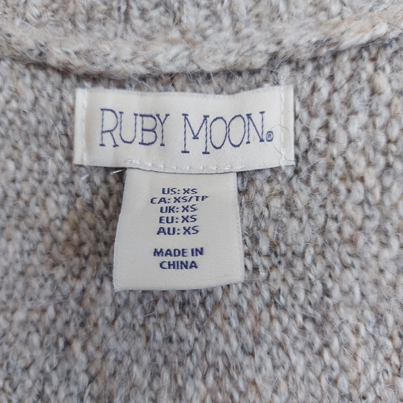 Ruby Moon Cotton Oversized Cocoon Cardigan Sweater Gray Size XS - Picture 6 of 10